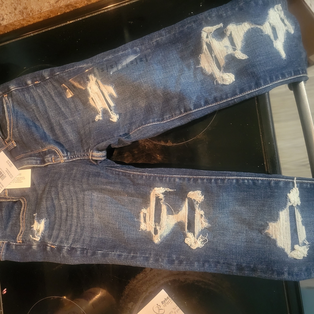 Distressed Blue Jeans American Eagle Jegging Size 00